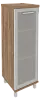 Офисный шкаф средний узкий со стеклом в раме (левый)
