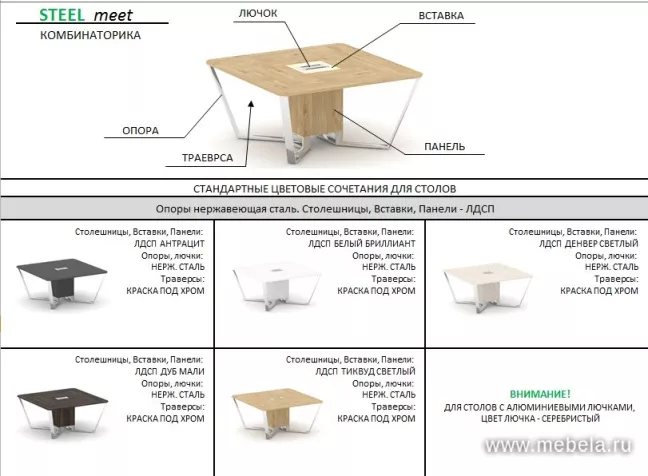 столы Стил Мит Хром