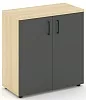 Офисный шкаф низкий широкий (2 низких фасада, задняя стенка ЛДСП)