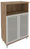 Офисный шкаф для документов средний, широкий со стеклом в раме
