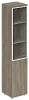 Офисный шкаф высокий узкий со стеклом левый
