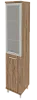 Офисный шкаф высокий узкий со стеклом в раме (правый)