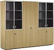 Офисный шкаф со стеклом + гардероб (хром)