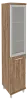Офисный шкаф высокий узкий со стеклом в раме (левый)